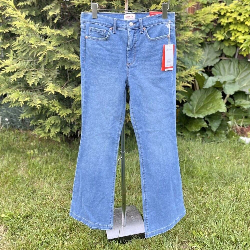 Sofia by Sofia Vergara Melisa High-Rise Flare Jeans Size 8 Mid Wash